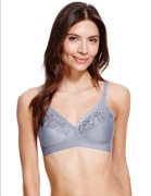 MARKS&SPENCER  T33 7020  ; MIĘKKI  HAFTOWANY BEZ  FISZBIN ; 40Dx90D