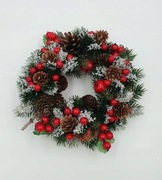 Wianek świąteczny, z szyszkami, ozdoba domu, stołu