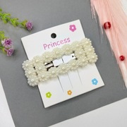 Spinka * do Włosów Piękna Biel Prostokątna Efekt Eleganckich Pereł