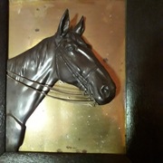 Piękna metaloplastyka głowy konia z 1942 roku z Breslau ( Wrocław ) 