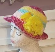 Szydelkowy kapelusik wielkanocny dla dziewczynki 4-7 lat 