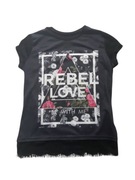 Czarna bluzka t-shirt Rebel Love Atmosphere 34,XS