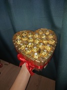 Serce merci słodki box bukiet na każdą okazję box ze 