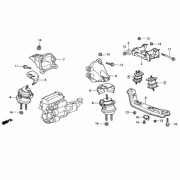 Hond S2000, OEM nowe poduszki skrzyni biegów 50806-S2A-000