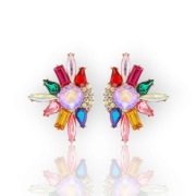 Kolczyki rozetki kryształki mix kolorów