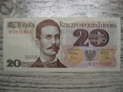 BANKNOT PRL 20 ZŁOTYCH 1982 ROK SERIA W TRAUGUTT