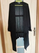 Czarna ażurowa narzutka kardigan rozmiar 46