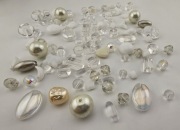 100szt koraliki Jablonex extra Mix szkło biały transparentny