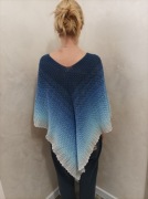 Ponczo wełna merino HANDMADE ręczna robota na szydełku 