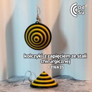Kolczyki ETNA 35 - czarno-żółte