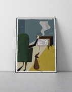 Plakat geometryczny kolorowy jamnik 50x70 cm B2 z ramą