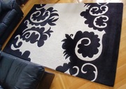 Czarno-biały dywan z wełny indyjskiej 190x290cm - stan bardzo dobry