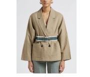 pomarańczowy pasek marki Pieces z etnicznym wzorem r. 75 