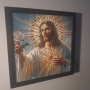 Ręcznie robiony obrazek - haft diamentowy - Jezus Chrystus 