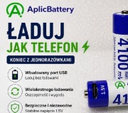 Akumulatory AA 1,5 V Li-ion (2 szt.) Aplic 4100 mWh ładowane przez USB-C