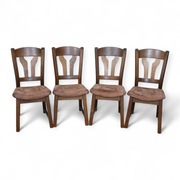 9193 Solidne dębowe krzesła komplet 4 szt wygodne 