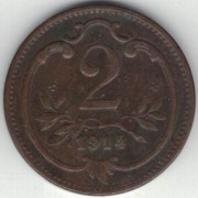 Austria 2 heller 1914 - 19 mm - nr 2