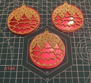 SCRAPKI KRAKÓW Boże Narodzenie Zimowy Pejzaż - Bombki 3 szt. (A144)