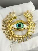 NOWA Broszka przypinka oko z cyrkoniami elegancka