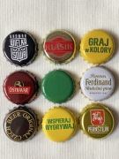 Zestaw 9 kapsli od piwa