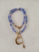 Śliczny naszyjnik choker kamienie naturalne awenturyn księżyc 