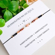 Bransoletka CZARNY TURMALIN K. SŁONECZNY i KSIĘŻYCOWY talizman NA SZCZĘŚCIE