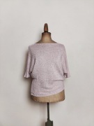 Różowy brokatowy sweterek z krótkim rękawkiem L XL