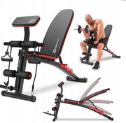 Ławka treningowa skośna regulowana wytrzymała modlitewnik blokada nóg mocna