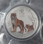 Srebrna moneta Lunar III Rok Tygrysa 1/2oz kolor