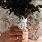 Medalion zawieszka do bukietu ślubnego ze zdjęciem tekstem marynarki ślub