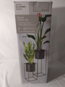 Zestaw Doniczek Stojących Metalowych Na Kwiaty 