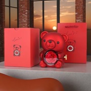 Pudełko miś obrotowy wieczną różą walentynki zaręczyny biżuteria prezent