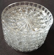 Zestaw 6 x kryształowy talerzyk vintage z czasów PRL