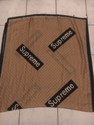 Designerska duża chusta szalik modne wzory napisy oversize camel