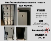 Szafa metalowa Jan Nowak czarno - szara - jak nowa
