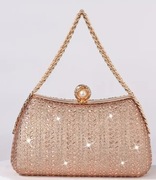Torebka z kryształkami wizytowa glamour rose gold