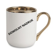 Kubek biały ze złotym uchem i rantem dowolny nadruk