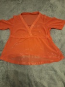 Przewiewna bluzka siateczkowa w kolorze pomarańczowym #XS#