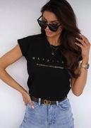 Tshirt Happiness czarny roz.UNI
