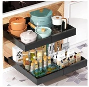 Szuflada Kuchenna Wysuwana Regulowana Wysuwany Kosz Czarny