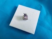 nowa platerowana białym złotem zawieszka charms beads kwiat irys srebro 925