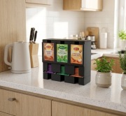 Organizer na Saszetki Herbaty Czarny Stojak na Torebki Herbaty