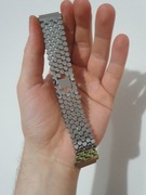 Bransoleta do zegarka srebrna wzór hexagon 20 mm