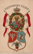 Pocztówka patriotyczna "Pozdrowienie Polskie 1830, 1863"