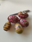 Zestaw 5 drewnianych jajek wielkanocnych 