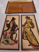 OBRAZEK OZDOBNY Z LAKI / OBRAZKI MALOWANE NA SZKLE - 3 SZT 