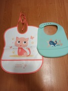 2 Śliniaki silikonowy i foliowy Canpol i akuku