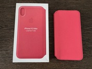 ETUI folio skóra Apple iPhone Xs Max Różowe / Peony Pink IDEALNY stan