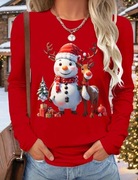 Czerwona bluzka świąteczna xl bałwan renifer 