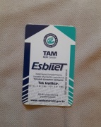 Bilet komunikacji miejskiej - ESKISEHIR / TURCJA - karta (gondola)